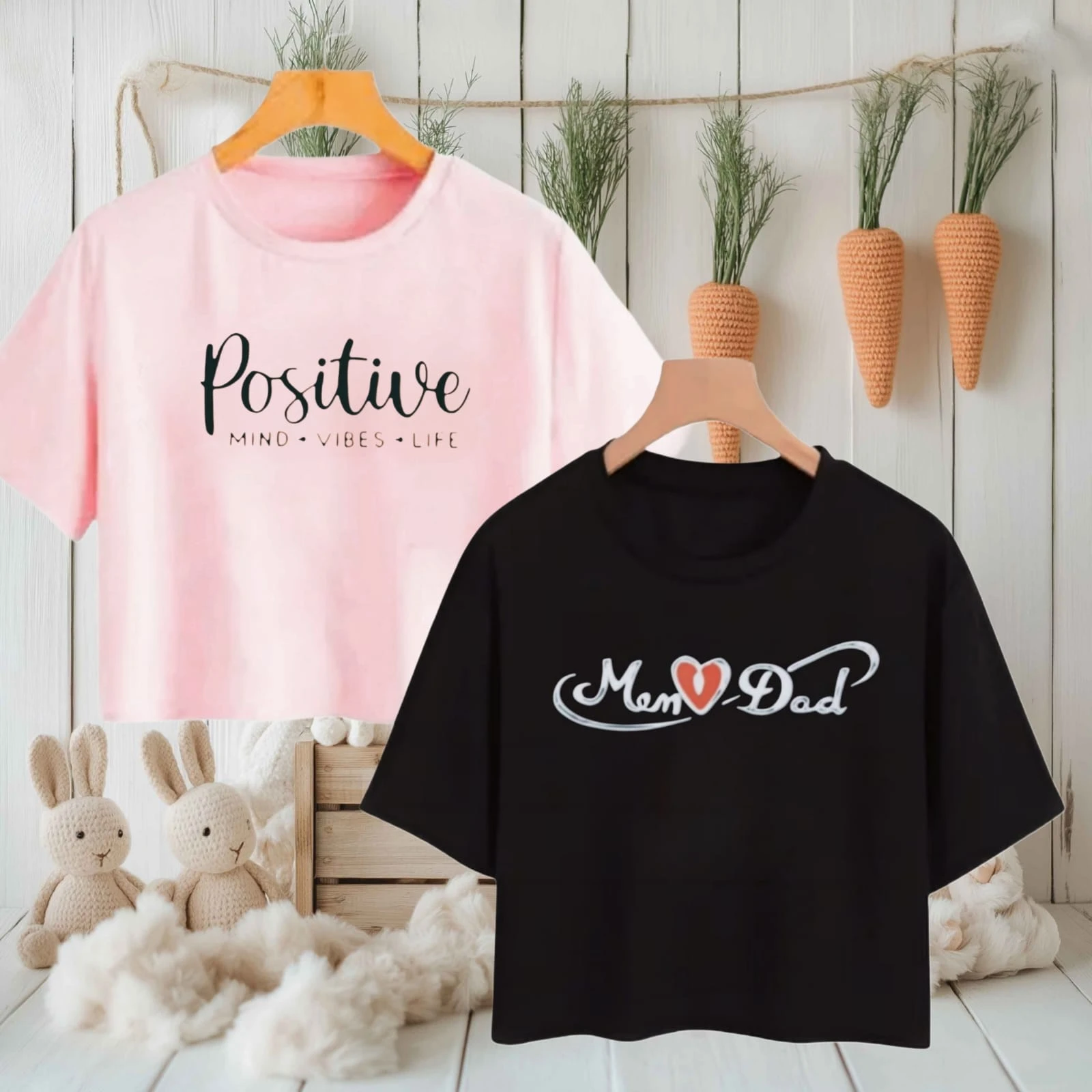 Kids & Girls Typography Pure Cotton T- Shirt (Pack Of-2)