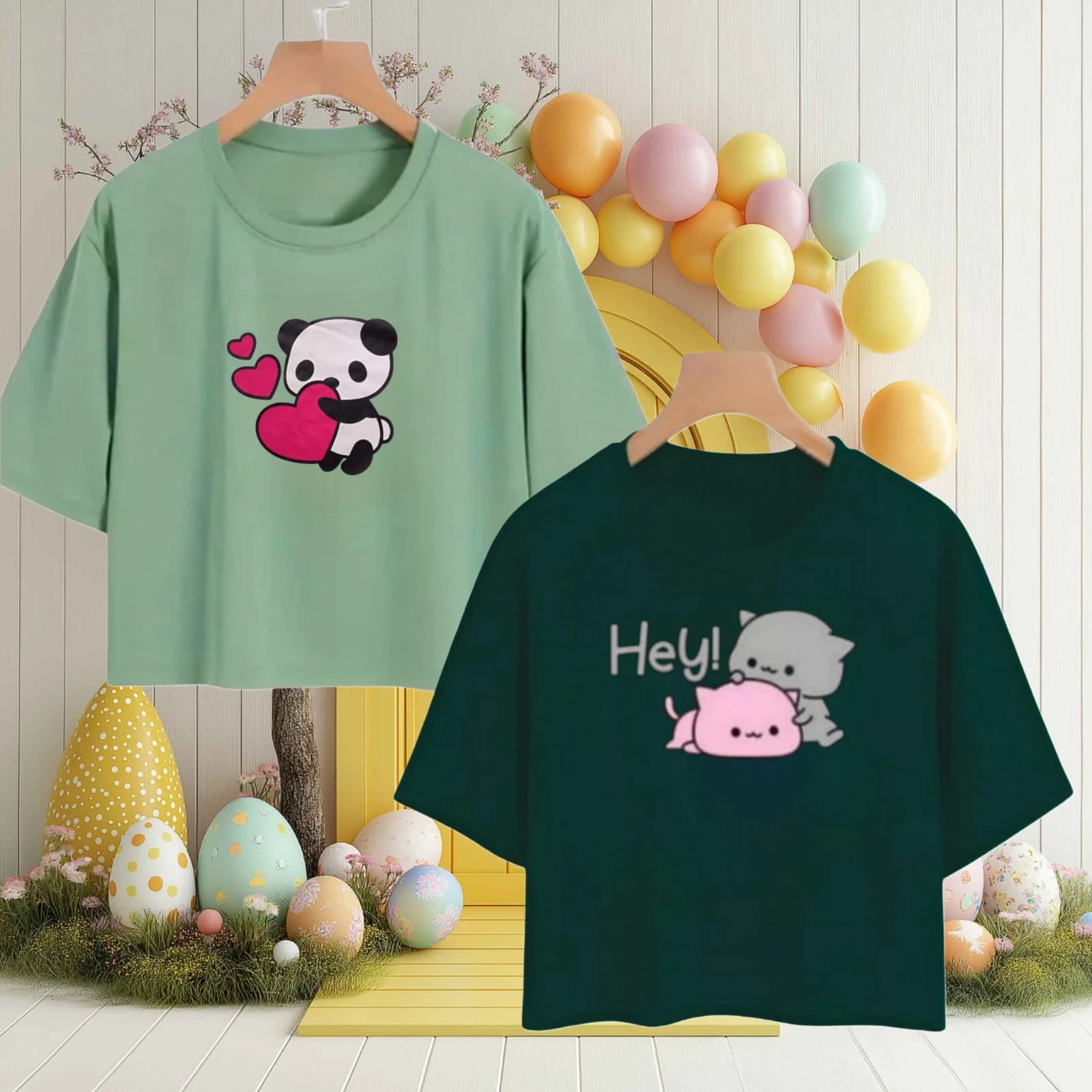 Everfab||| Kids & Girls Typography Pure Cotton T- Shirt (Pack Of-2)