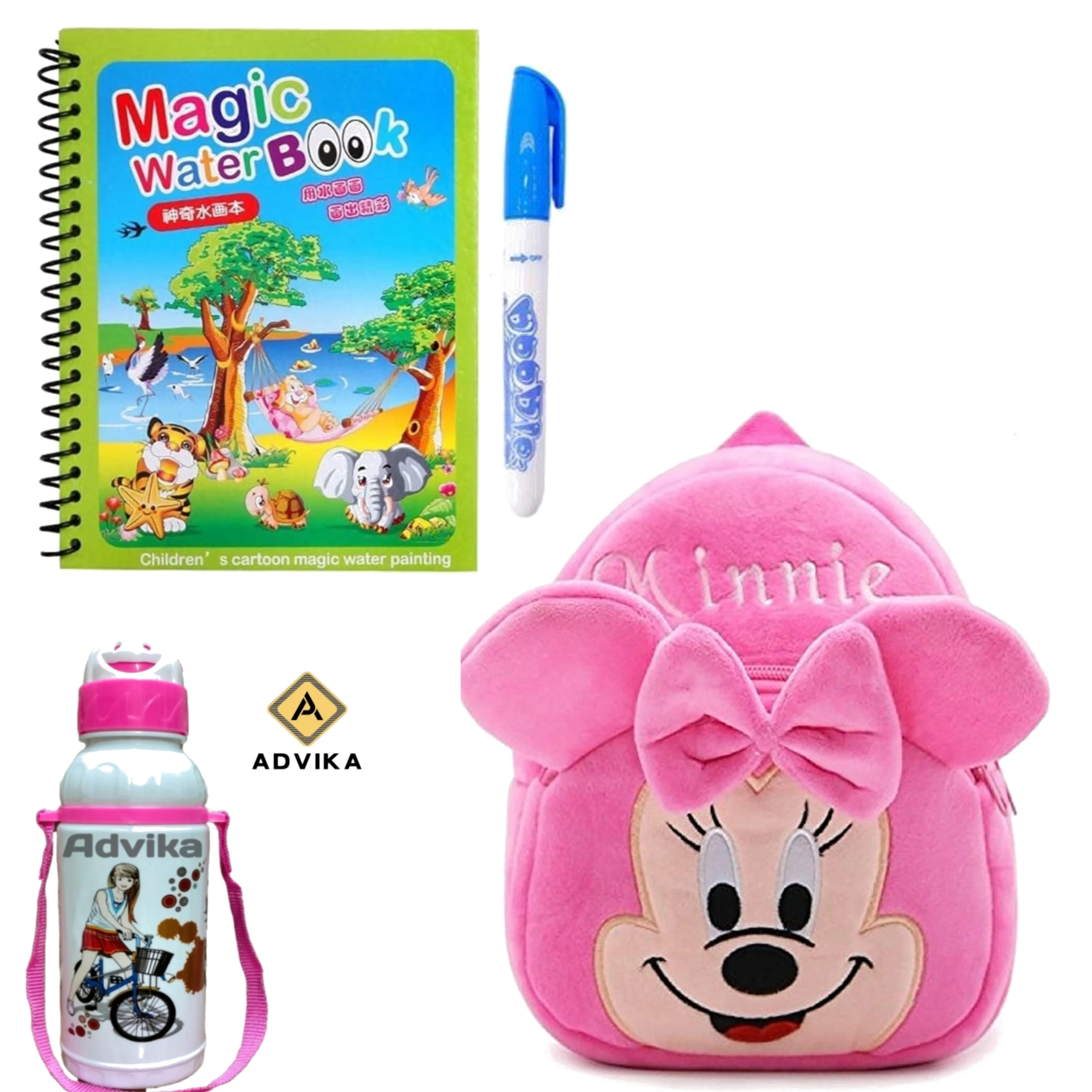 Pink minni magic book bottle Kuber Industries Presents For you This Backpacks.In Which You can whicheasily carry books, gym clothes, pencils and more! These day packs feature a roomy main compartment and a front zip compartment that is perfect for smaller