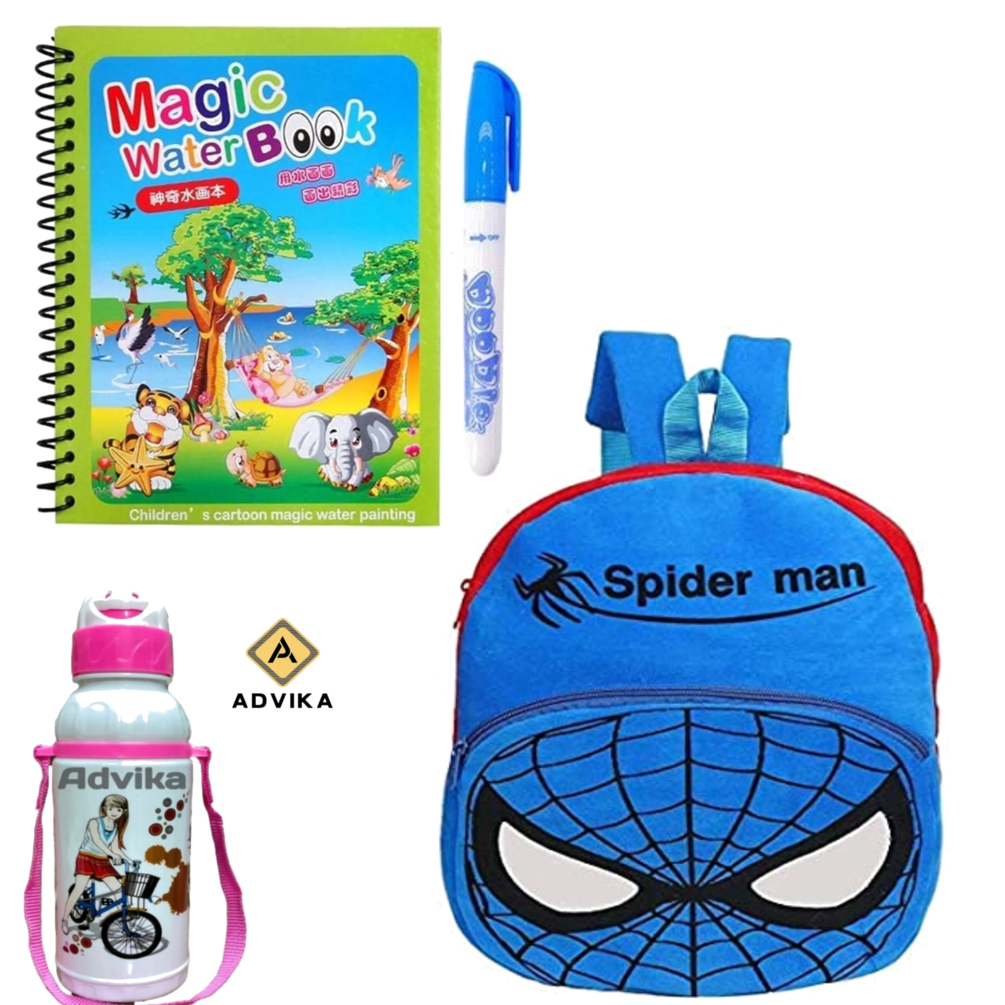 Blue spiderman magic book bottle KIDS BAG, Magic Book for Kids | Magic Book for Children | Educational Learning Book| Ages 2-5 Years |