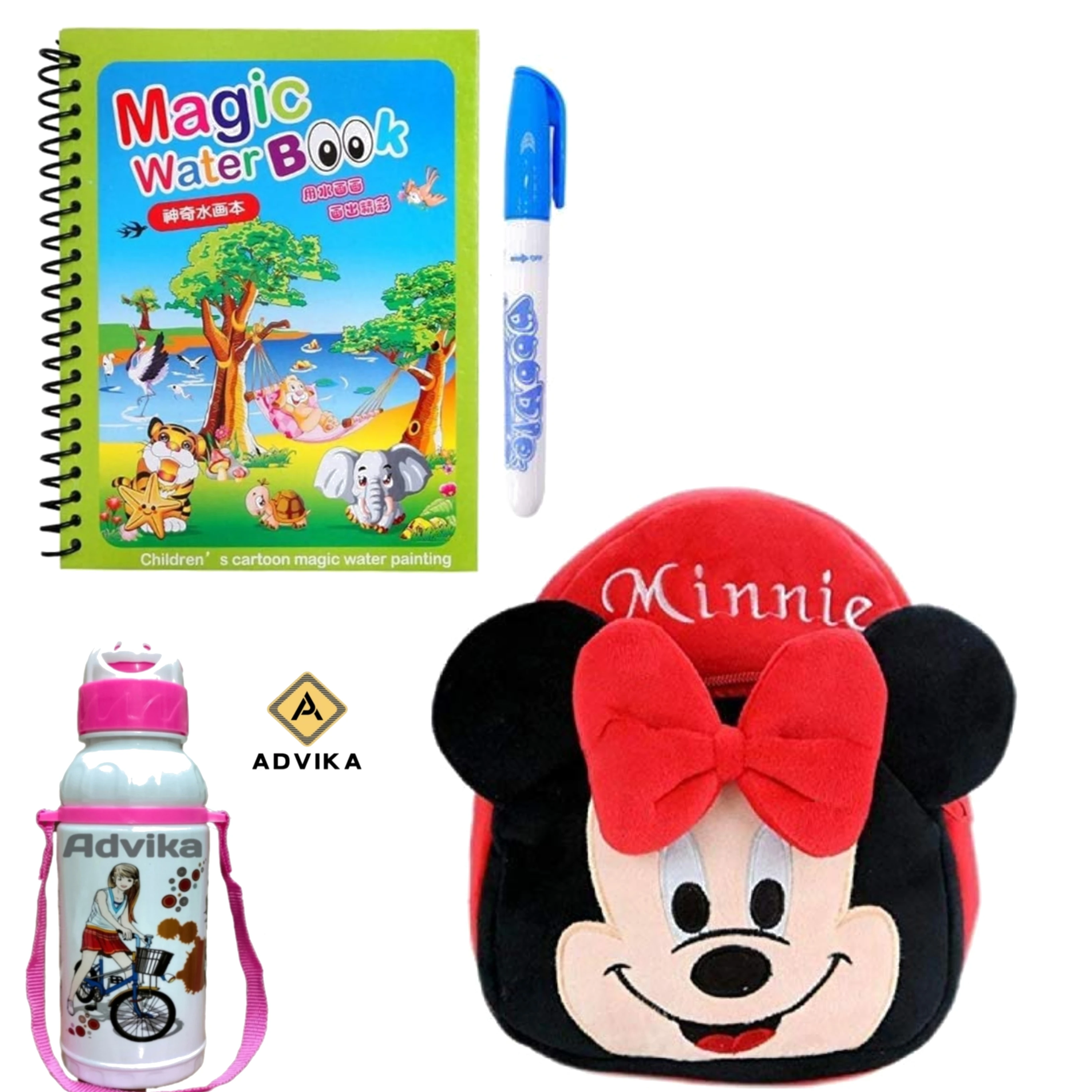 Red Minni magic book bottle KIDS BAG, Magic Book for Kids | Magic Book for Children | Educational Learning Book| Ages 2-5 Years |