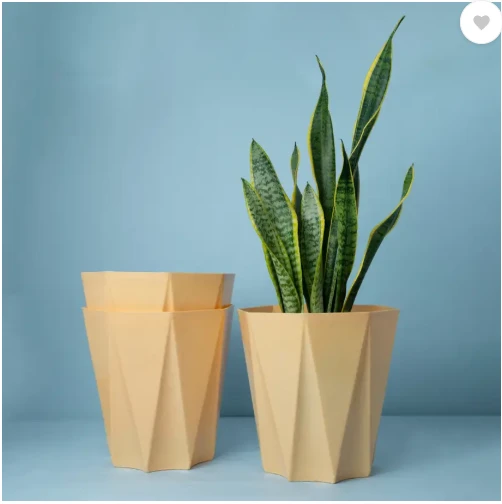 SKARVA 10 Inch Star Flower Pot for Home, Indoor & Outdoor Gamla Plant Container Plant Container Skine Set of 3