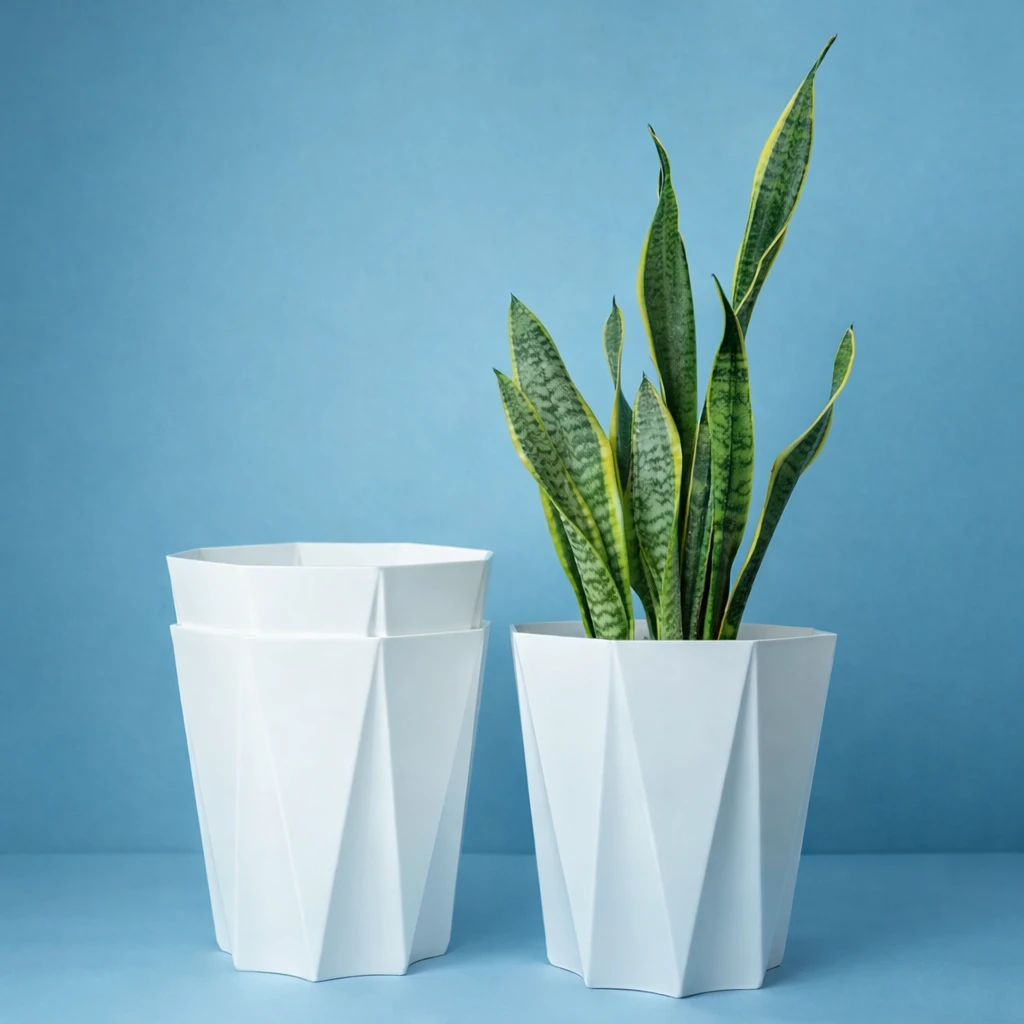 SKARVA 10 Inch Star Flower Pot for Home, Indoor & Outdoor Gamla Plant Container Plant Container White Set of 3