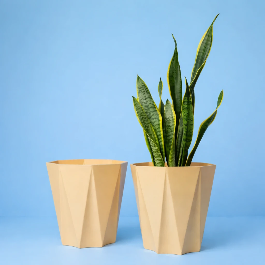 SKARVA 10 Inch Star Flower Pot for Home, Indoor & Outdoor Gamla Plant Container Plant Container Skine Set of 2