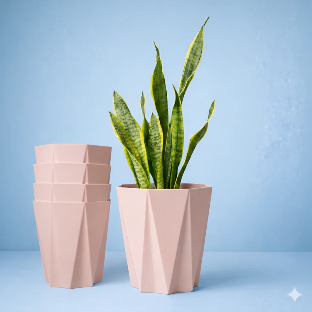 SKARVA 10 Inch Star Flower Pot for Home, Indoor & Outdoor Gamla Plant Container Plant Container Skine Set of 5