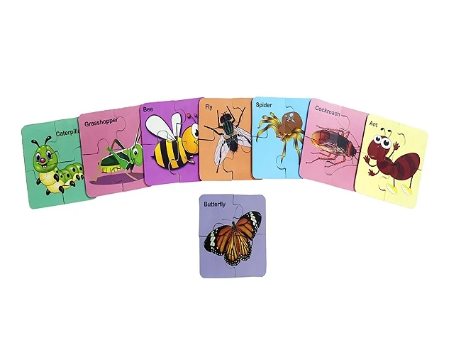 Insects Wooden Jigsaw Puzzle Set – 4-Piece Interlocking Puzzles for Kids | Wooden Insect Jigsaw Puzzle Set |Fun and Learning Pieces for Kids |Insects Jigsaw Puzzles for kids