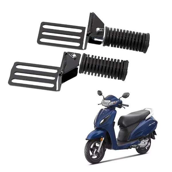 Universal Scooter Footrest | Rear Passenger Foot Rest for All Scooters | Metal Black