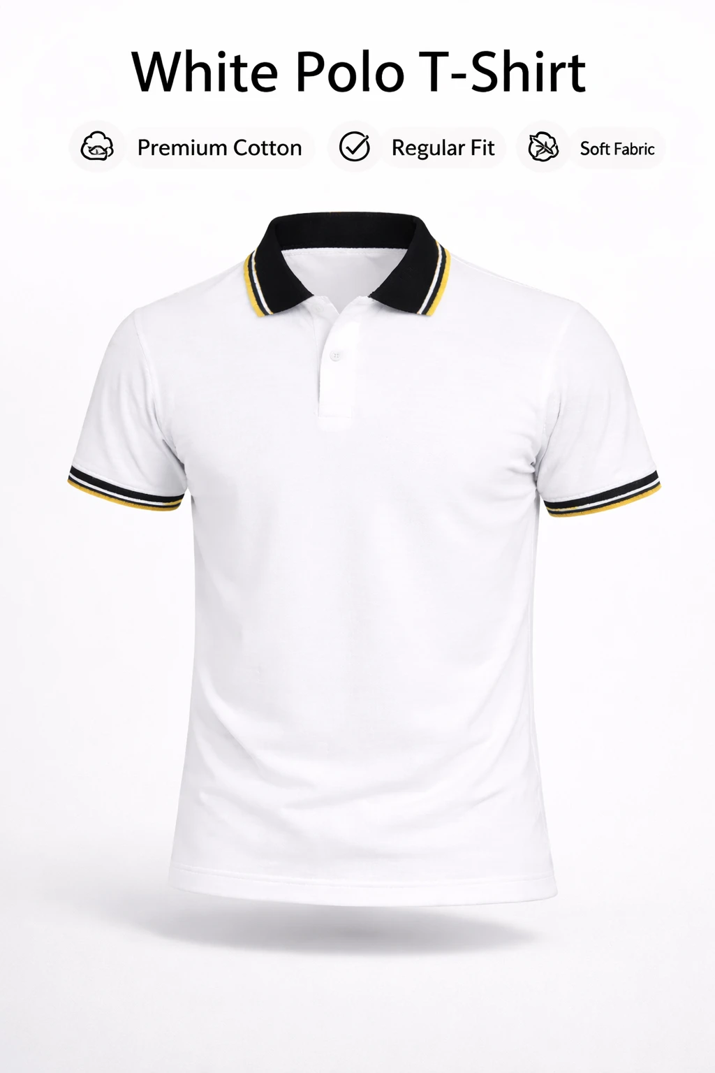 T-Shirt, Smart Polo Neck Design • Comfortable Regular Fit • Suitable for Office & Casual Wear • Breathable & Skin-Friendly Fabric • Durable and Easy to Maintain
