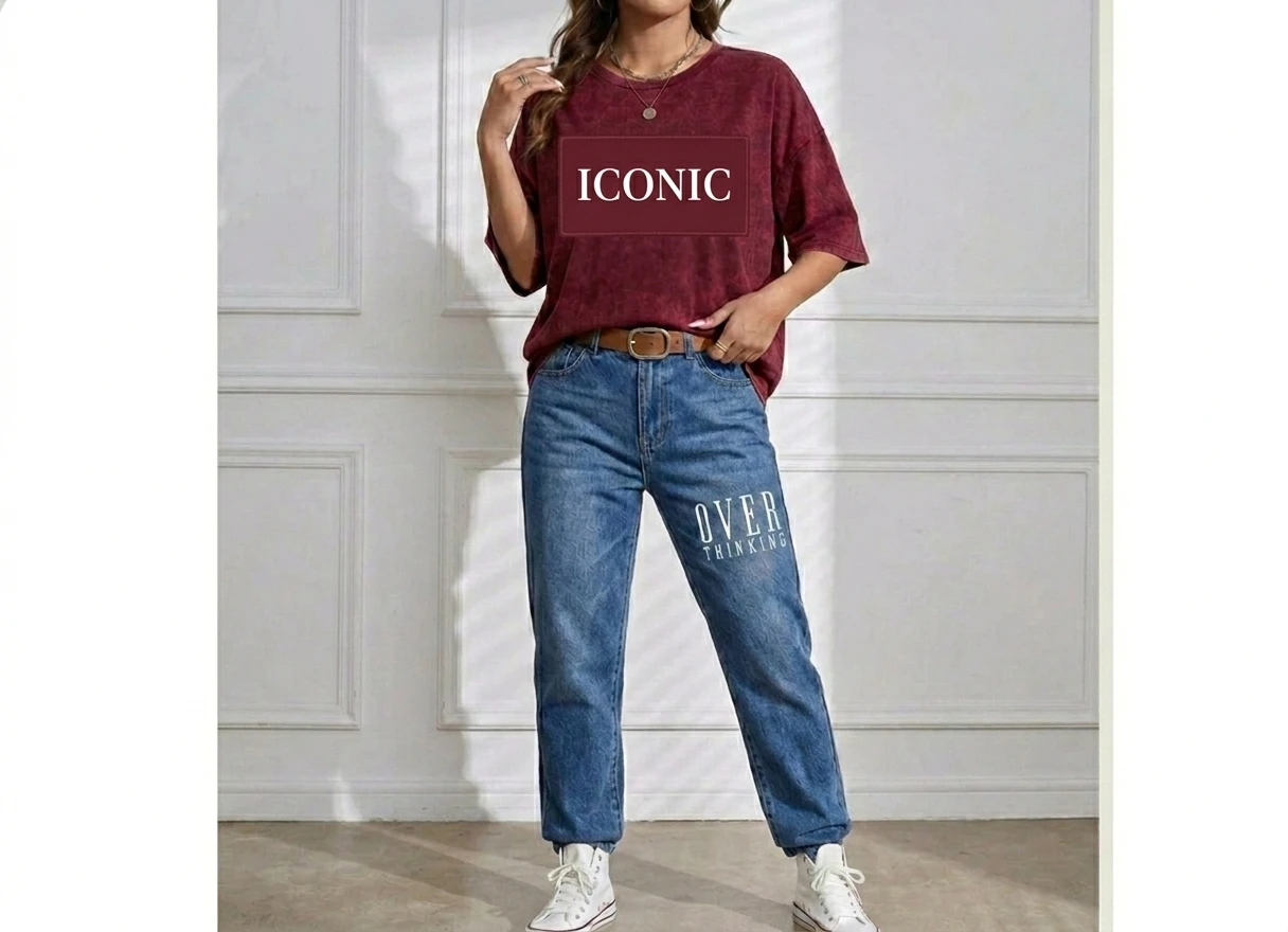 Rakshit oversize tshirt print overthinking