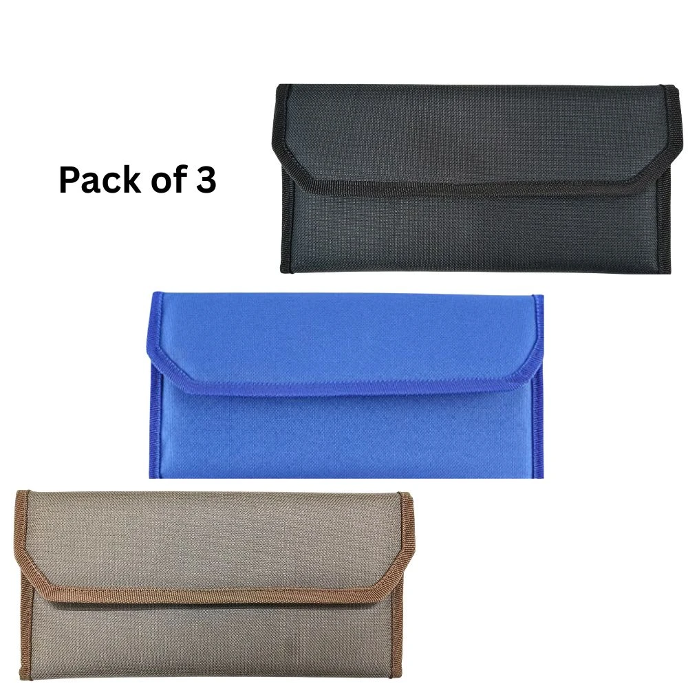 Ransh Car Document Holder or Two Wheeler Document Organizer, All Vehicle Document Organisers, Pack of 2 (Mat Black, Brown, Blue)