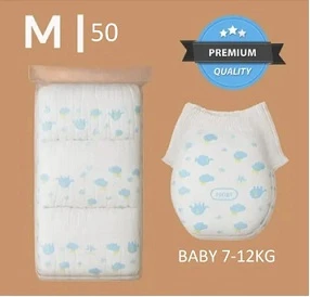 Baby Diaper Pants with bubble top sheet| Extra Soft | 12 Hour protection - M (50 Pieces)