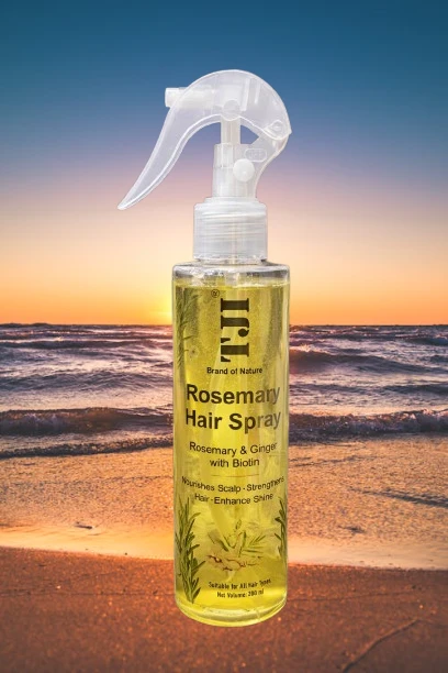TJI Rosemary Hair Spray with Biotin, Nourishes Scalp, Strengthens Hair, Reduces Breakage, Boosts Natural Shine (Ginger) 200ml pack of 1