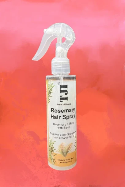 TJI Rosemary Hair Spray with Biotin, Nourishes Scalp, Strengthens Hair, Reduces Breakage, Boosts Natural Shine (Rice) 200ml pack of 1