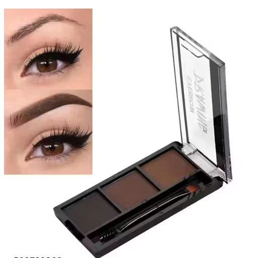 TJI 3 Shades With 1 Brush, Ultimate Brow Kit to Shape, Define and Fill the Eyebrows,Waterproof Non-Transfer Smudgeproof pack of 1