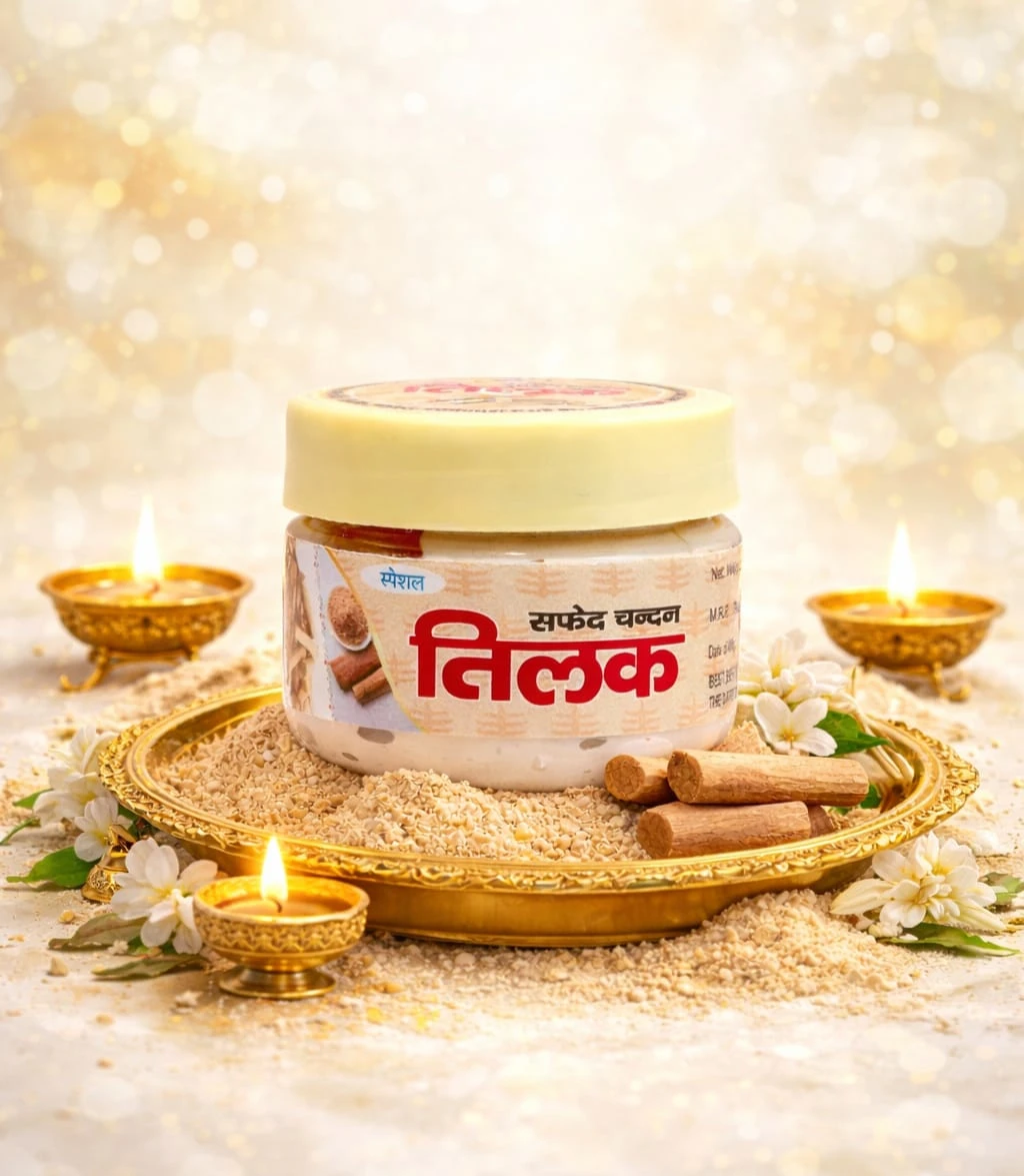 My God Gift Pure White Chandan Powder 1 Pc – Natural Sandalwood Powder for Pooja & Tilak