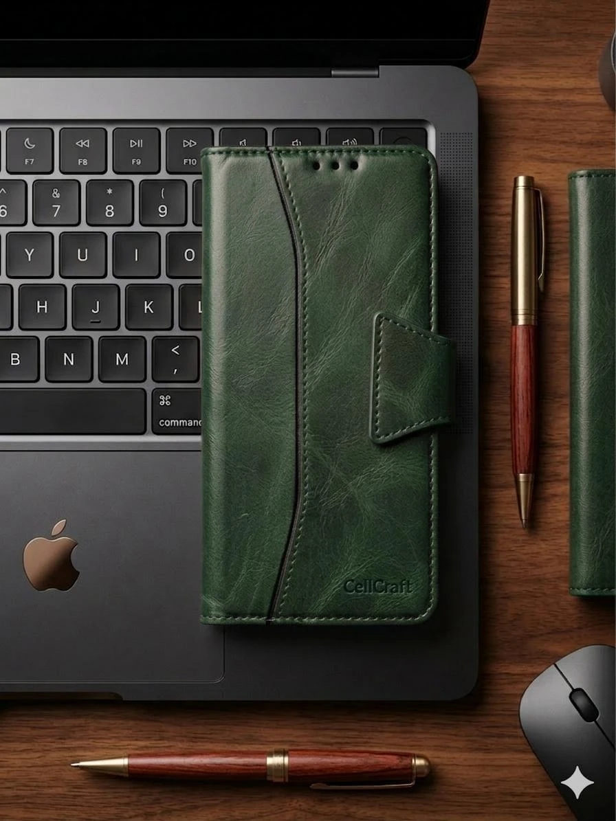 M/S SMART CASE Flip Back Cover Case for Mi Note 15 5g Leather Finish | Inbuilt Stand & Pockets | Wallet Style Camera open cut Flip Cover