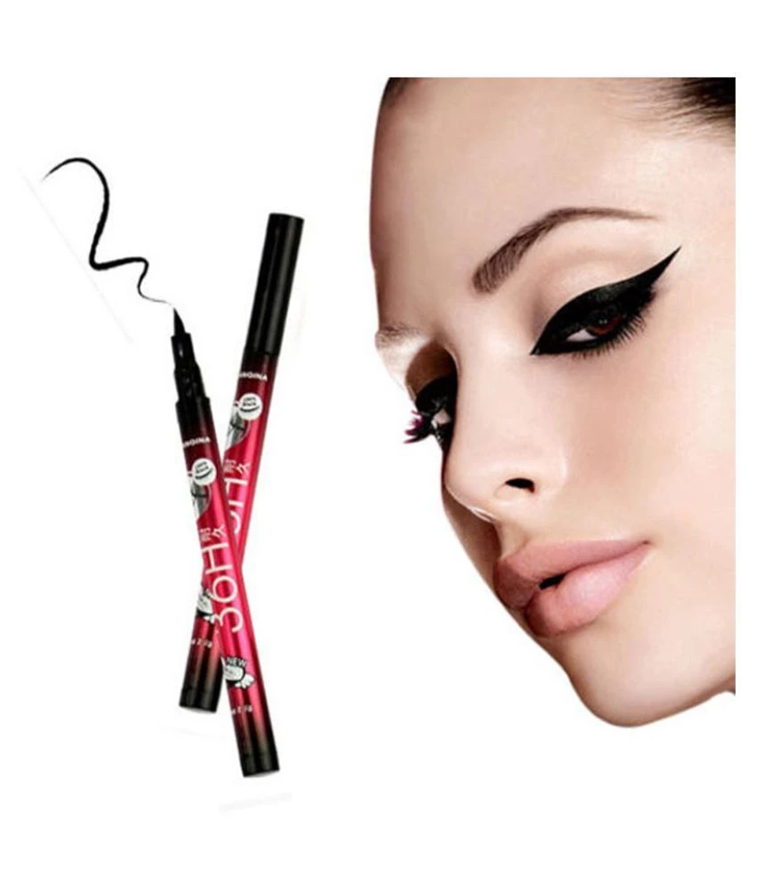 TJI Precision Liquid Eyeliner | Waterproof & Long-Lasting | Intense Black, Pack of 2