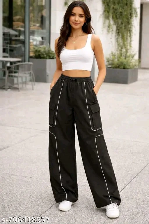 BLACK PARACHUTE PANT 4 POCKET