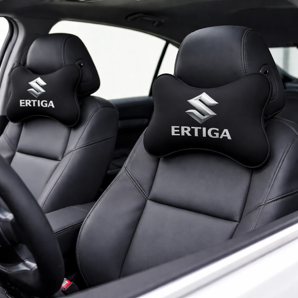 NexVora Car Neck Headrest Pillow for All Car Models, Pain Relief Cervical Neck Support Cushion, 26x 18 cm, Pack of 2, Black