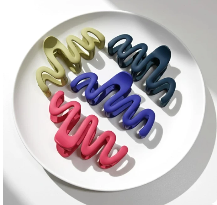 Colorful Zigzag Hair Claw Clip for Women & Girls | Strong Hold Stylish Hair Clutcher | Trendy Matte Hair Accessories