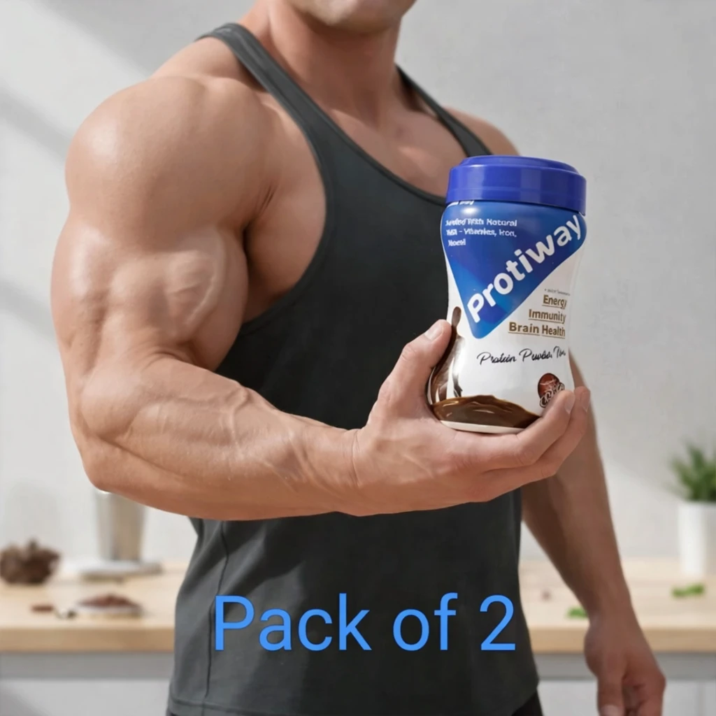 Protiway Chocolate Protein Nutrition 200gm x2 | Energy & Brain Focus Drink