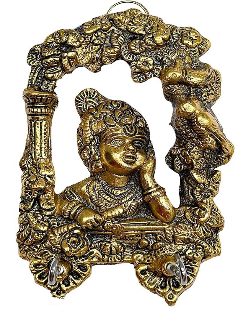 Heaven Decor Krishna Metal Key Hanger  god idol decorative murti