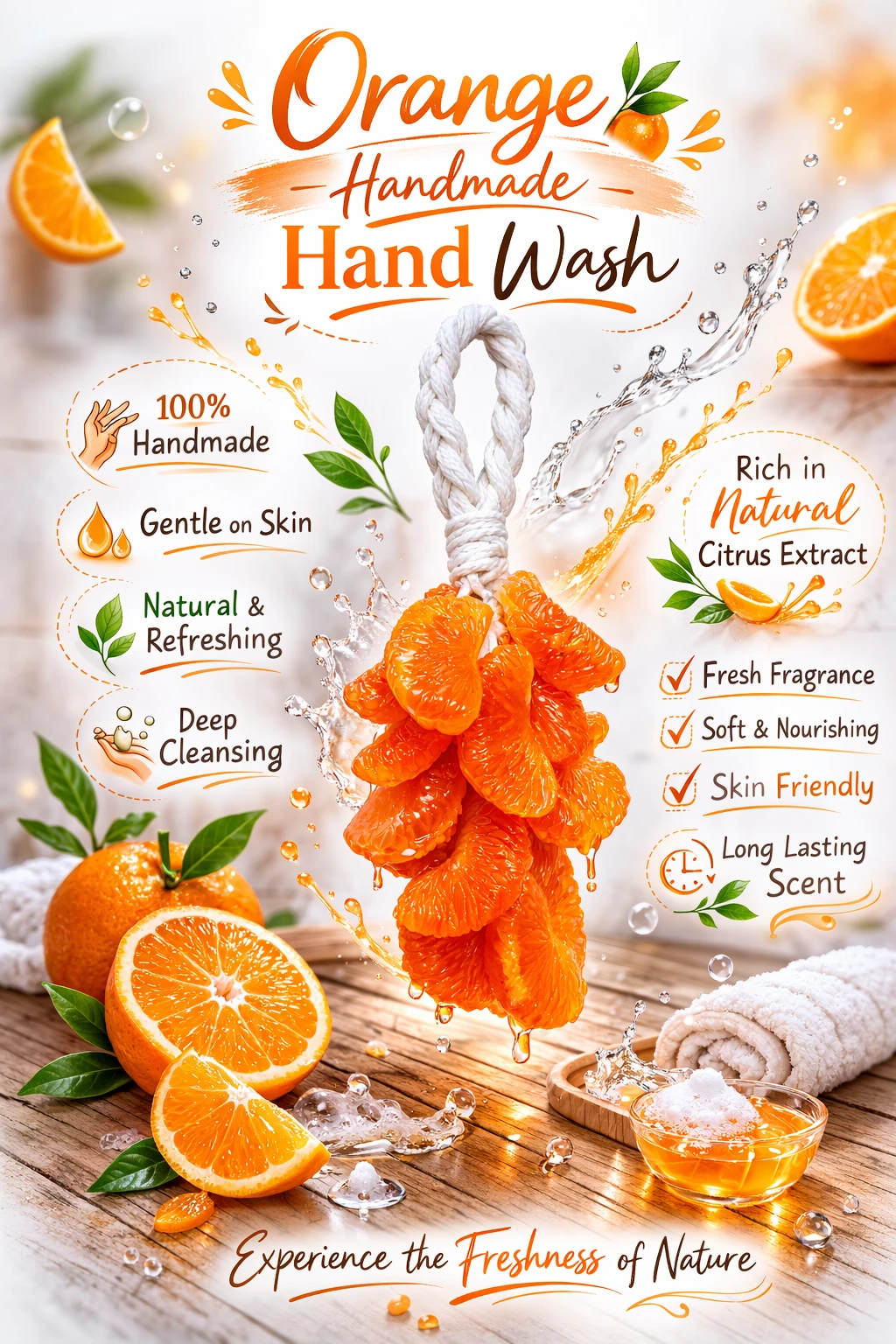 Orange grapes shape hand wash soap