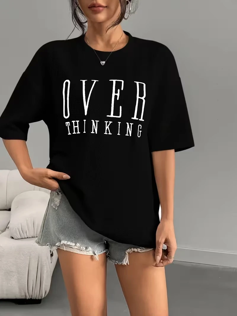 Women Black Printed T-shirt